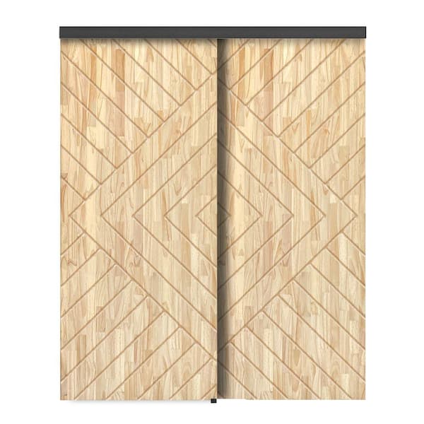 CALHOME 60 in. x 96 in. Hollow Core Natural Solid Wood Unfinished ...