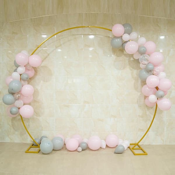 LANGXUN Large Size 6ft Gold Metal Round Balloon Arch kit Decoration, for  Wedding Birthday Party Decoration, Graduation Decorations and Baby Shower