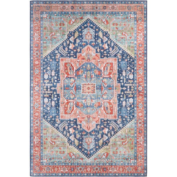 Livabliss Bree Navy Doormat 2 ft. x 4 ft. Indoor Area Rug