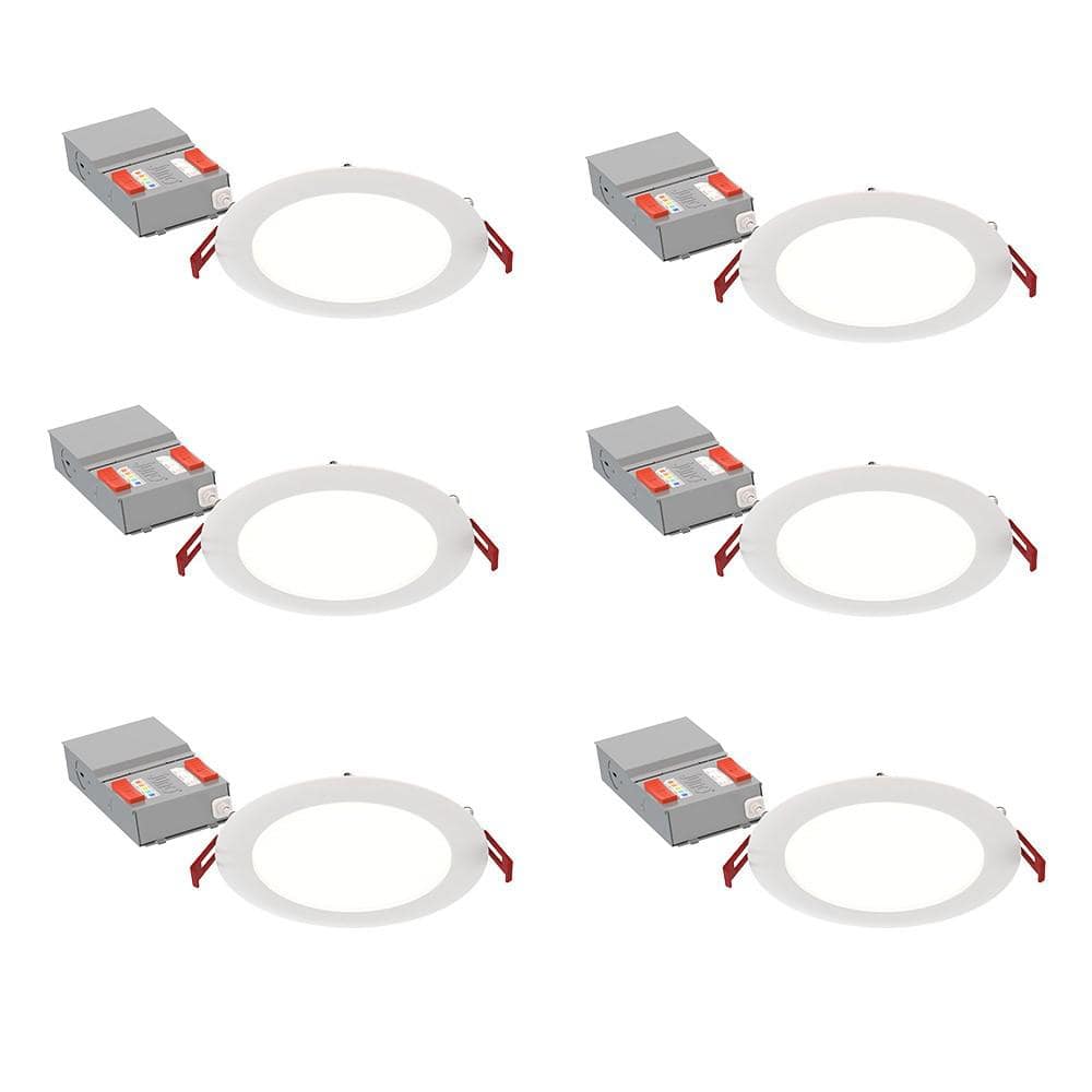 6'' White Aluminum Dimmable LED Canless Recessed Lighting Kit