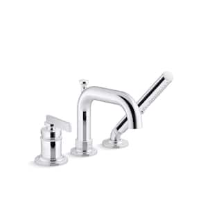 Castia By Studio McGee Single Handle Deck-Mount Bath Faucet with Handshower in Polished Chrome