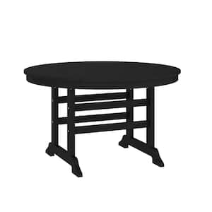 Black Round Plastic Outdoor Side Table