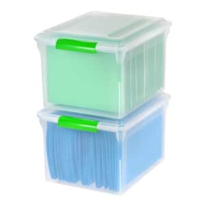 Store and Slide Letter and Legal Size File Box in Clear (3-Pack)