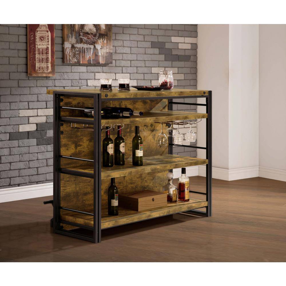 Antique Nutmeg and Dark Bronze Industrial Bar Unit