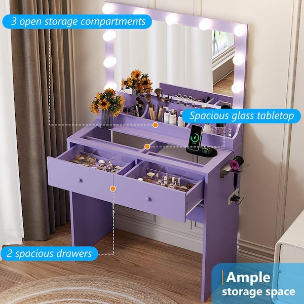 dressing table purple Amazon.com: Longtesun Purple Vanity Desk with Mirror and Lights Purple Vanity for Girls Makeup Vanity Desk with Lights Vanity Table with Lighted Mirror Make Up Vanity Desk with Drawers and Chair Set :