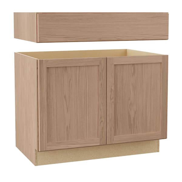 Sinclair 36 in. W x 24 in. D x 34.5 in. H Assembled Sink Base Cabinet in Shaker Light Oak