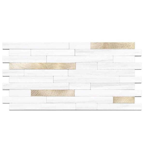 Dolomite White 12 in. x 5.8 in. Vinyl Peel and Stick Backsplash 20-Pack