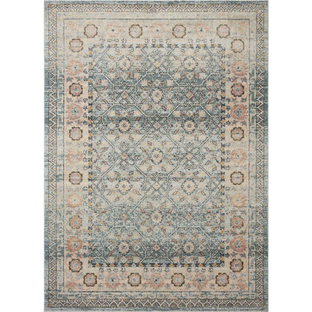 Jocelyn Blue and Multi Synthetic Area Rug