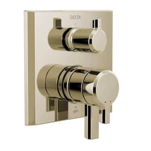 Pivotal 2-Handle Wall-Mount 3-Setting Integrated Diverter Trim Kit in Lumicoat Polished Nickel (Valve Not Included)