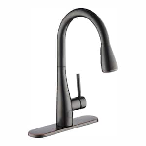 Nottely Touchless Single-Handle Pull-Down Kitchen Faucet with TurboSpray and FastMount in Bronze