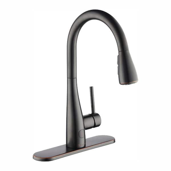 Glacier Bay Nottely Touchless Single-Handle Pull-Down Kitchen Faucet with TurboSpray and FastMount in Bronze