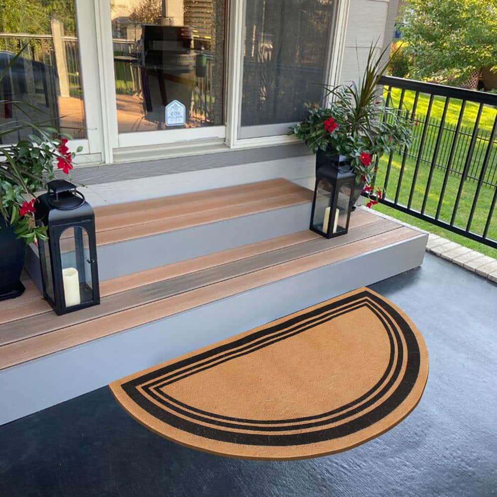 Extra Large Natural Coir Half Circle Outdoor Doormat