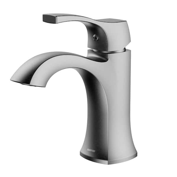 Randburg Single Handle Single Hole Basin Bathroom Faucet with Matching Pop-up Drain in Stainless Steel
