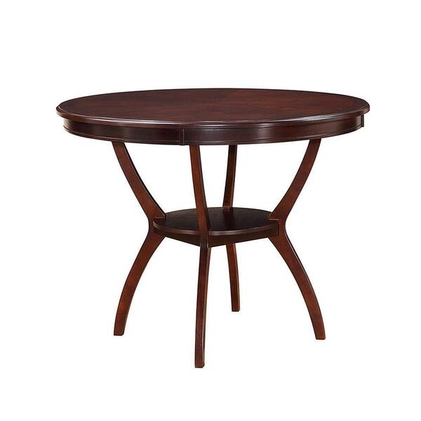 ACME Oswell Round 48 in. Wooden Counter Height Table in Cherry