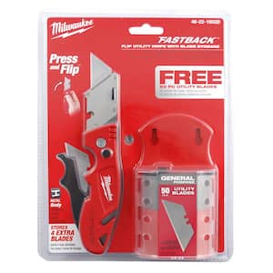 Fastback Flip Utility Knife with Blade Storage and 50-Blades