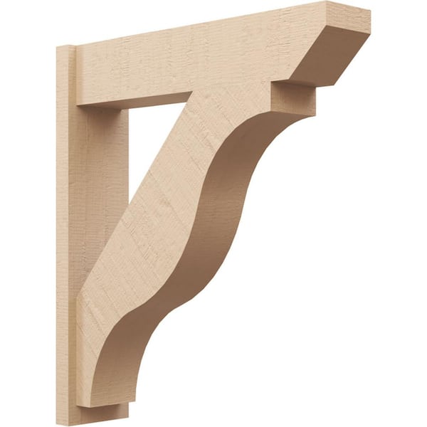 Ekena Millwork 8 in. x 38 in. x 34 in. Funston Slat Rough Cedar Woodgrain Timberthane Polyurethane Outlooker, Primed Tan