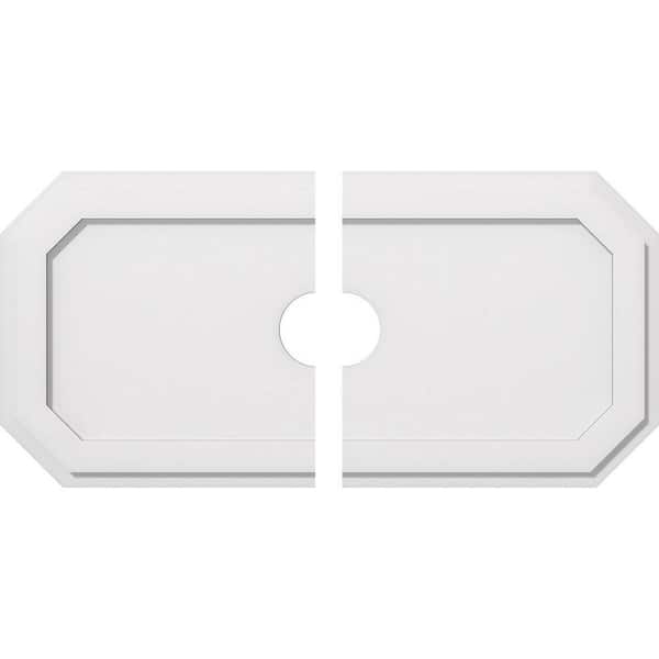 Ekena Millwork 34 in. W x 17 in. H x 4 in. ID x 1 in. P Emerald Architectural Grade PVC Contemporary Ceiling Medallion (2-Piece)
