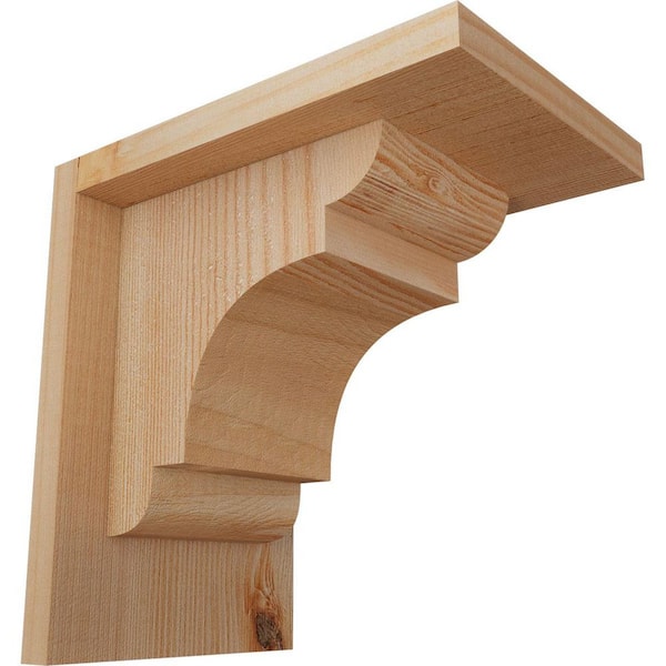 Ekena Millwork 5-1/2 in. x 8 in. x 8 in. New Brighton Smooth Douglas Fir Corbel with Backplate