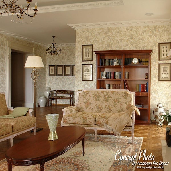American Pro Decor 3-15/16 in. x 3-5/8 in. x 94-1/2 in. Egg and Dart with Acanthus Corbel Polyurethane Crown Moulding 15-1/2 LF (2-Pack)