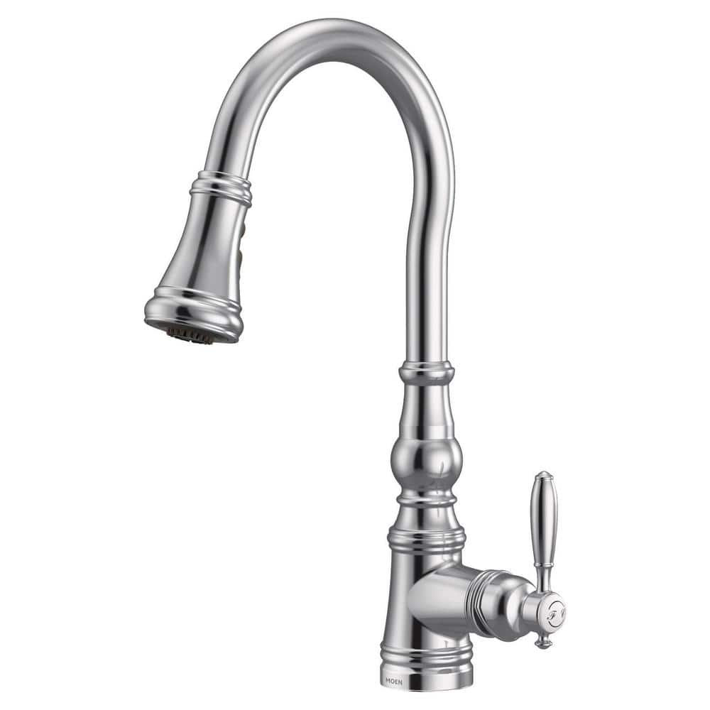 Chrome Transitional Kitchen Faucet with Pull-out Spray