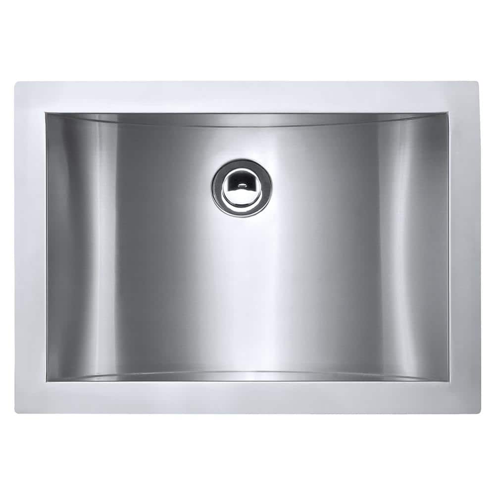 Brushed Stainless Steel Rectangular Undermount Bathroom Sink