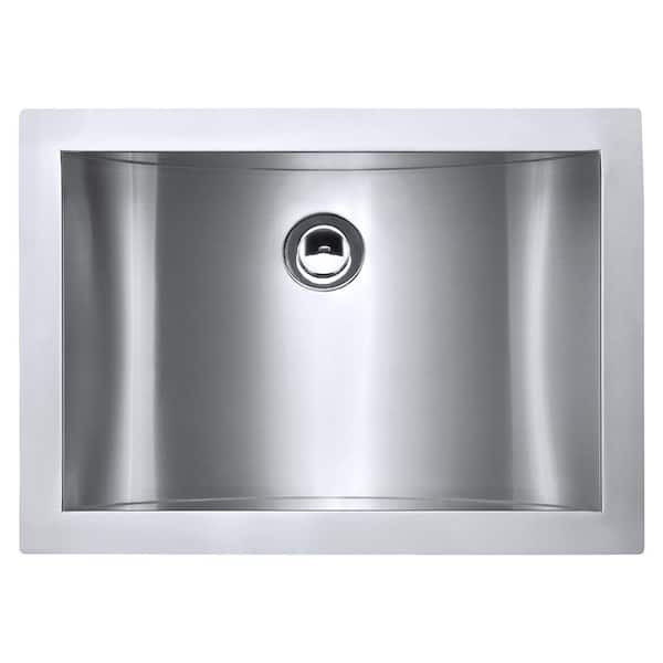 Ariaso 16 in. Undermount Rectangular 16-Gauge Brushed Stainless Steel Bathroom Sink