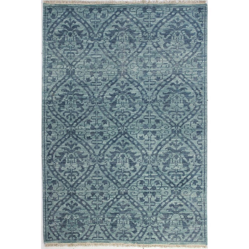 Pompeii Teal 4 ft. x 6 ft. (3 ft. 6 in. x 5 ft. 6 in.) Geometric Transition