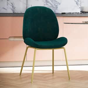 Astor Green Velvet Upholstered Dining Chair with Brass Metal Leg