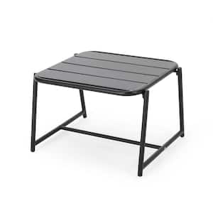 Pomander Matte Black Rectangular Iron Outdoor Side Table