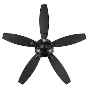 Stoneridge 52 in. Indoor/Outdoor LED Matte Black Hugger Ceiling Fan with Light Kit and 5 Reversible Blades Included