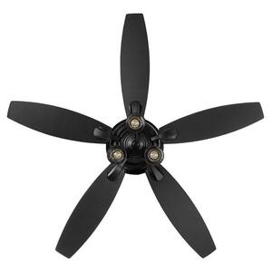 Stoneridge 52 in. Indoor/Outdoor LED Matte Black Hugger Ceiling Fan with Light Kit and 5 Reversible Blades Included