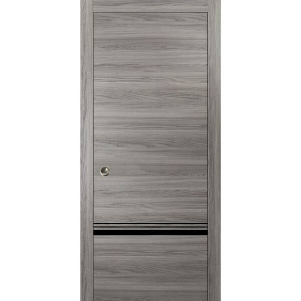 Sartodoors Assemble Required 36 in. x 84 in. 1-Panel Ginger Ash