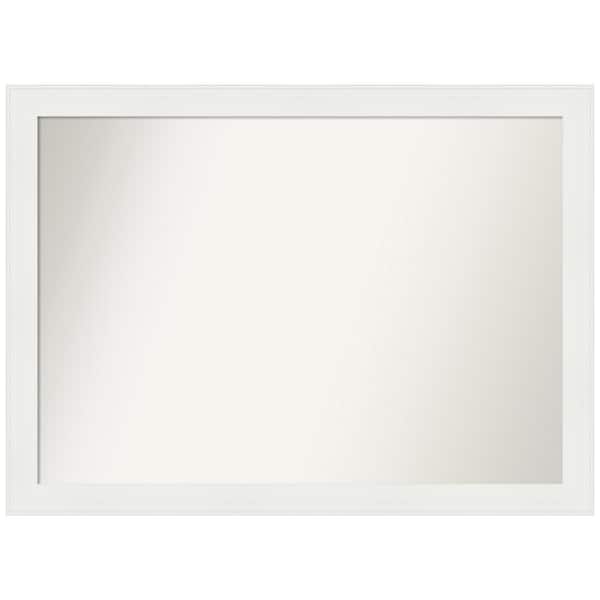 Amanti Art Vanity White Narrow 37.5 in. x 27.5 in. Custom Non-Beveled Recycled Polystyrene Framed Bathroom Vanity Wall Mirror