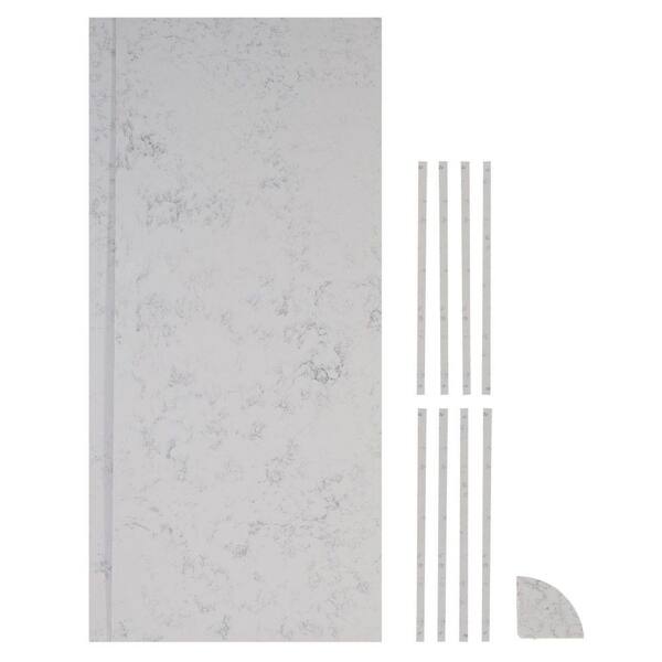 ForzaQuartz Seamless By Nature 36 in. x 36 in. x 84 in. 11-piece Retro Fit Over Existing Shower Surround in Worthington White