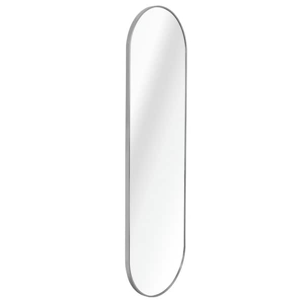 Nestfair Silver 20 in. W x 63 in. H Pill Shaped Full Length Aluminum Frame Mirror