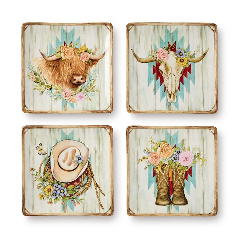 Certified International Rosewood Multi-Colored Salad Plate (Set of 4)
