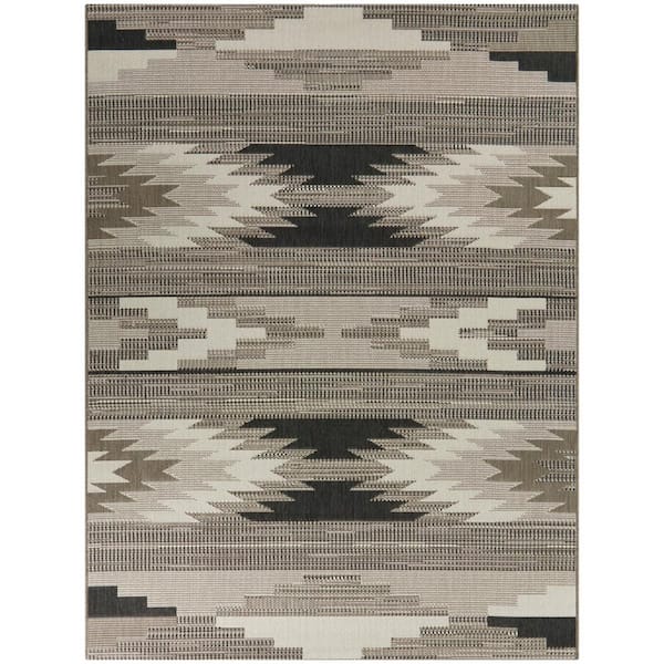 BALTA Adan Brown 5 ft. 3 in. x 7 ft. Diamond Indoor/Outdoor Area Rug