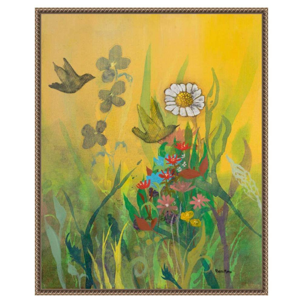 Waking Up with Sunshine Scenic Landscape Canvas Print with Bronze Frame