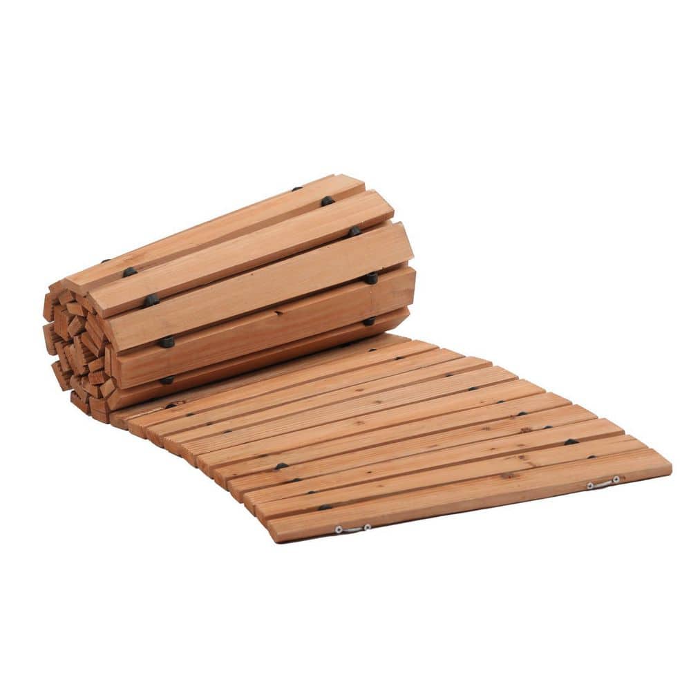 8 ft. x 17 in. Wooden Garden Pathway, Non-Slip Curved Garden Walkway, Lawn Paver for Backyard Boardwalk Wedding price history on PriceWatchPro
