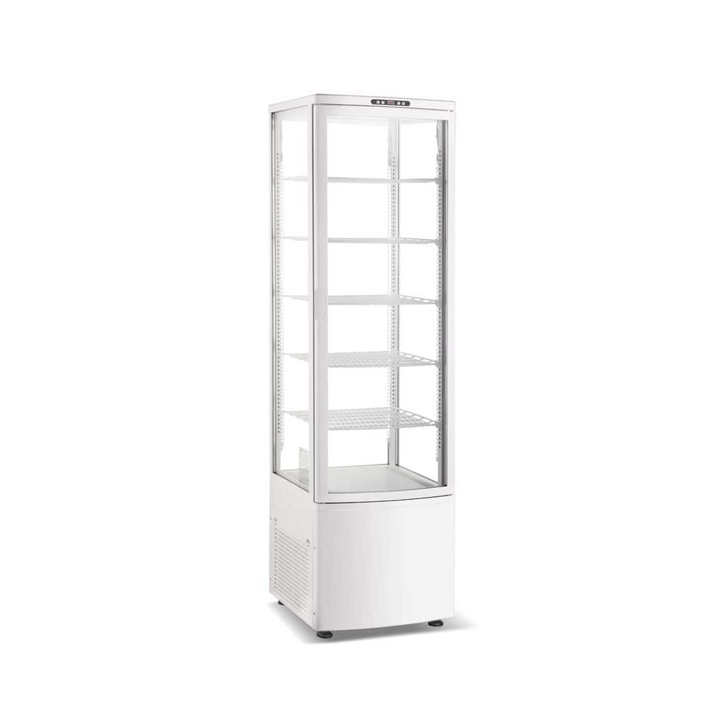 20.5 in. 9.8 cu. ft. Commercial Upright Display Refrigerator Refrigerated Display Case with Wheels in White