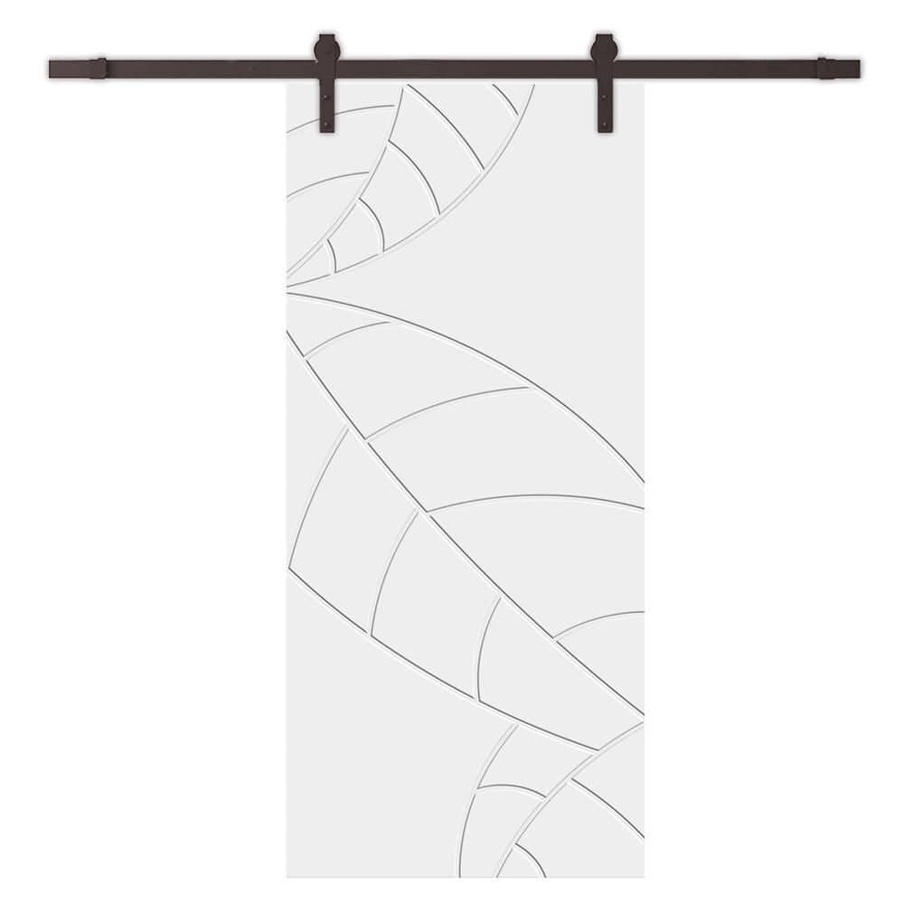 36 in. x 96 in. White Stained Composite MDF Paneled Interior Sliding Barn Door with Hardware Kit price history on PriceWatchPro