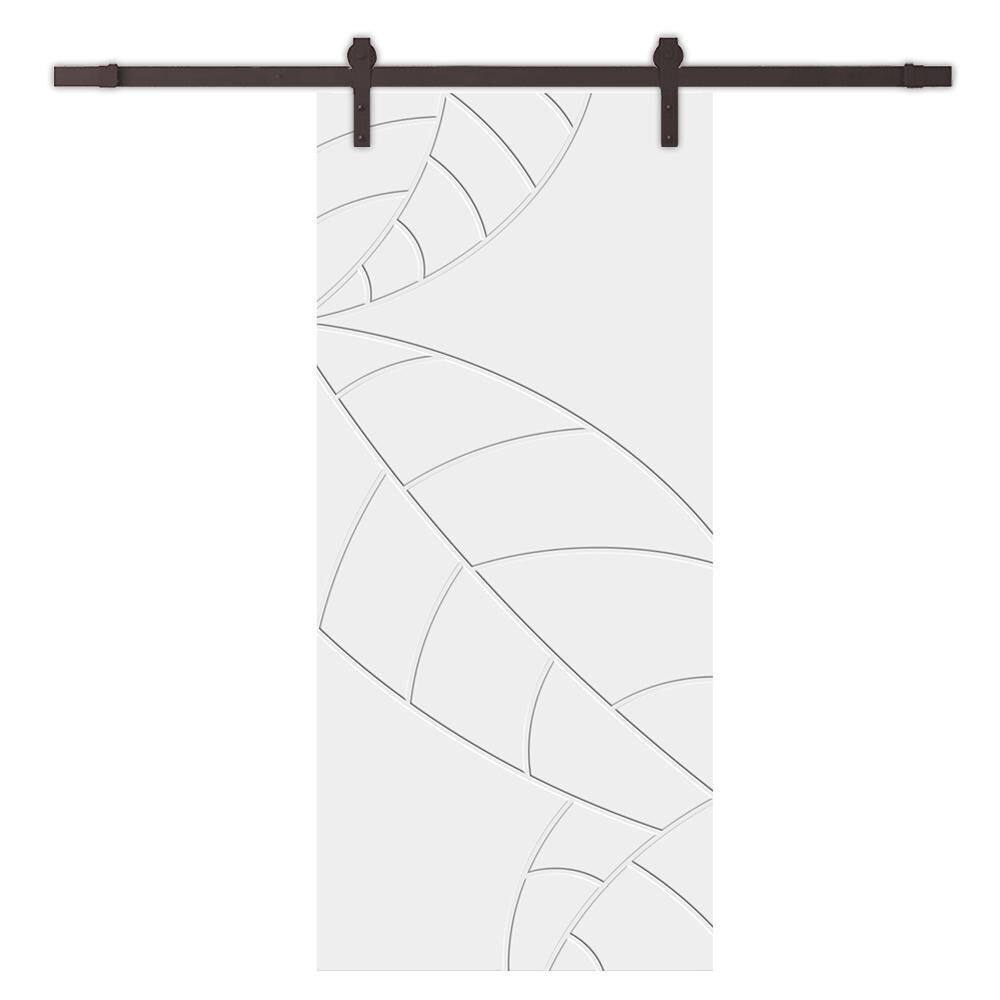 42 in. x 80 in. White Stained Composite MDF Paneled Interior Sliding Barn Door with Hardware Kit price history on PriceWatchPro