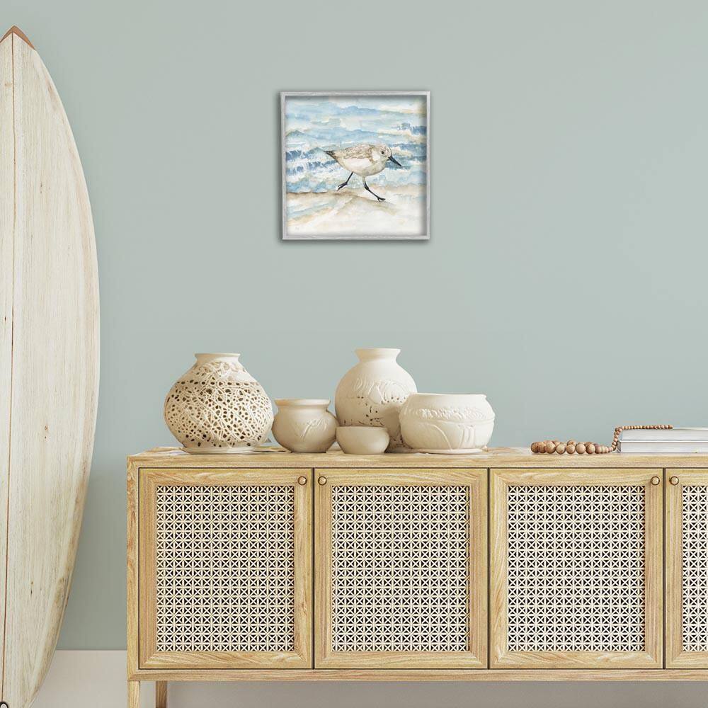 Sandpiper Striding Shore by Nan Gray Framed Animal Giclee Art Print 17 in. x 17 in. price history on PriceWatchPro