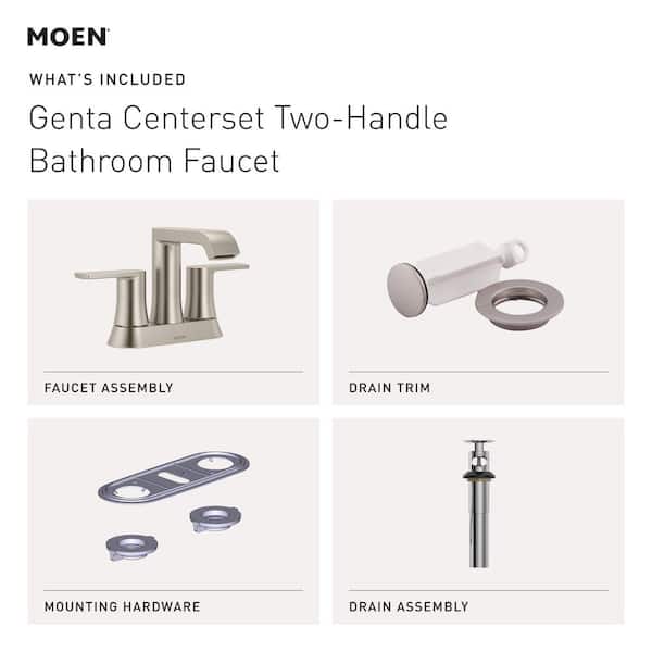Genta 4 in. Centerset Double-Handle Bathroom Faucet with Drain Kit Included in Bronzed Gold