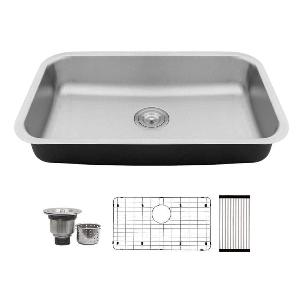 30 in. Undermount Single Bowl 18-Gauge Stainless Steel ADA Kitchen Sink with Accessories price history on PriceWatchPro