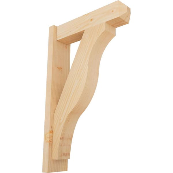 Ekena Millwork 6 in. x 32 in. x 20 in. Douglas Fir Fuston Craftsman Smooth Outlooker
