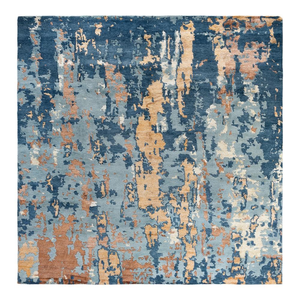 Modern-Contemporary Green 8 X 10 Hand-Knotted Wool Silk Indoor Area Rug price history on PriceWatchPro