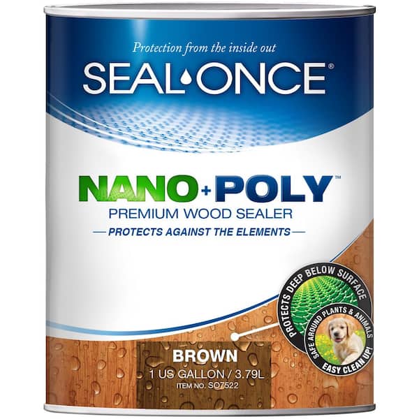 Seal Once Seal-Once 1 gal. Brown Ready Mix Exterior Penetrating Wood Stain and Sealer with Polyurethane