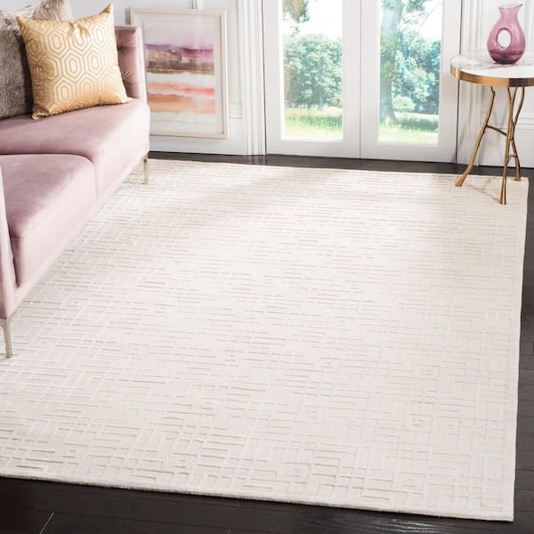 Tibetan 8 ft. x 10 ft. Pearl Geometric Maze Area Rug