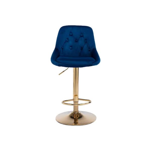 Unbranded 44in. Navy Bar Stools with Back and Footrest Counter Height Dining Chairs